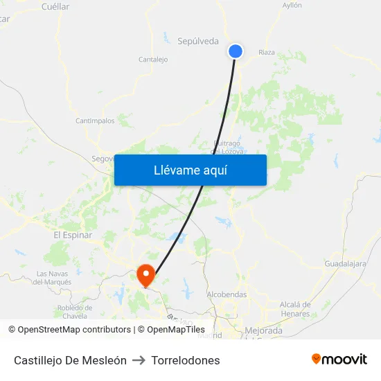 Castillejo De Mesleón to Torrelodones map