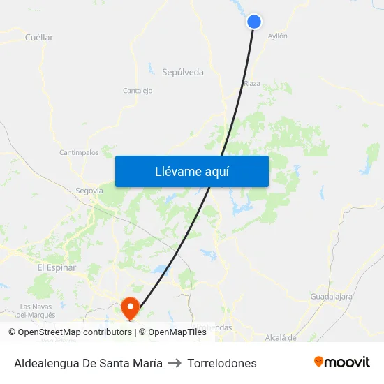 Aldealengua De Santa María to Torrelodones map