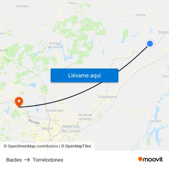 Baides to Torrelodones map