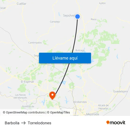 Barbolla to Torrelodones map