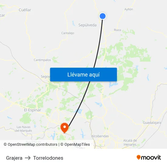 Grajera to Torrelodones map