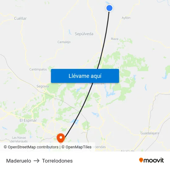 Maderuelo to Torrelodones map