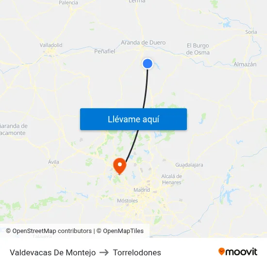 Valdevacas De Montejo to Torrelodones map
