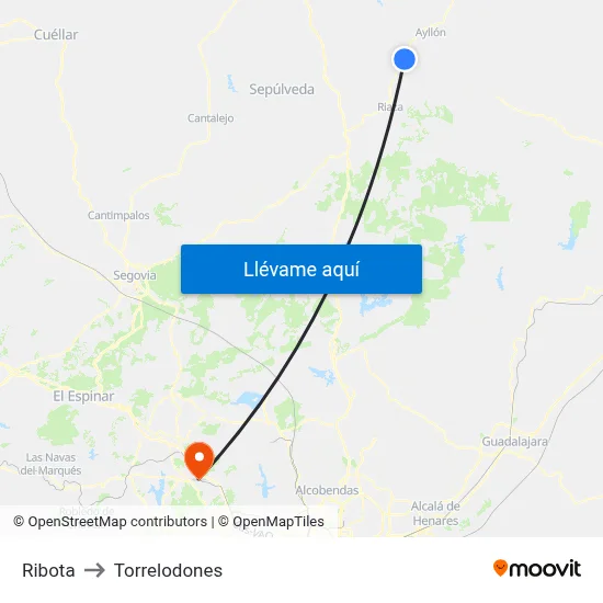 Ribota to Torrelodones map