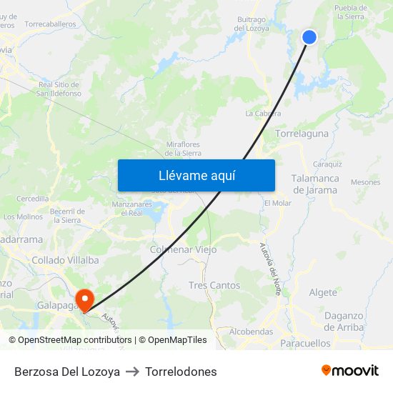 Berzosa Del Lozoya to Torrelodones map