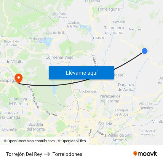 Torrejón Del Rey to Torrelodones map