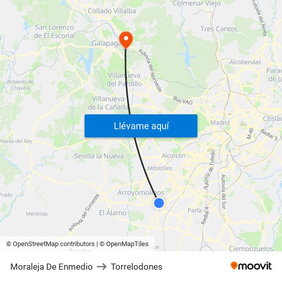 Moraleja De Enmedio to Torrelodones map
