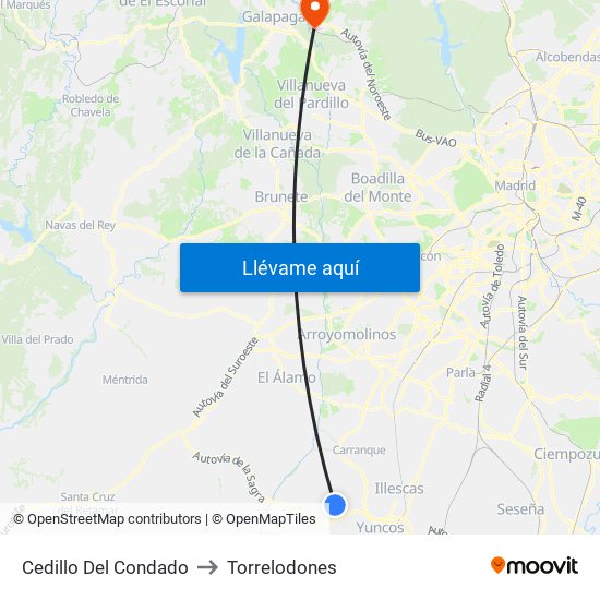 Cedillo Del Condado to Torrelodones map