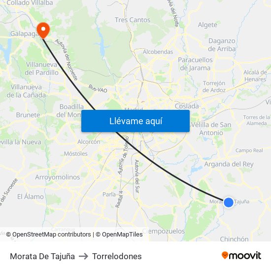 Morata De Tajuña to Torrelodones map