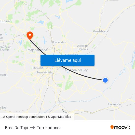 Brea De Tajo to Torrelodones map