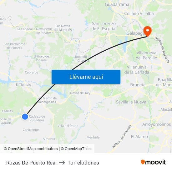Rozas De Puerto Real to Torrelodones map