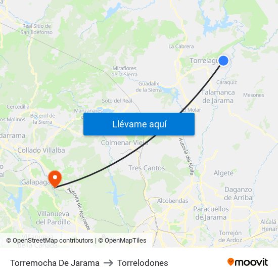 Torremocha De Jarama to Torrelodones map