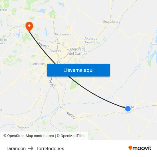 Tarancón to Torrelodones map