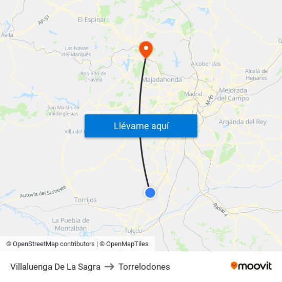 Villaluenga De La Sagra to Torrelodones map