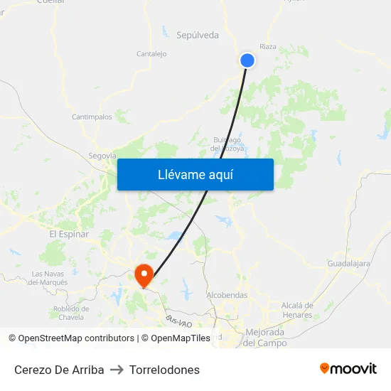 Cerezo De Arriba to Torrelodones map