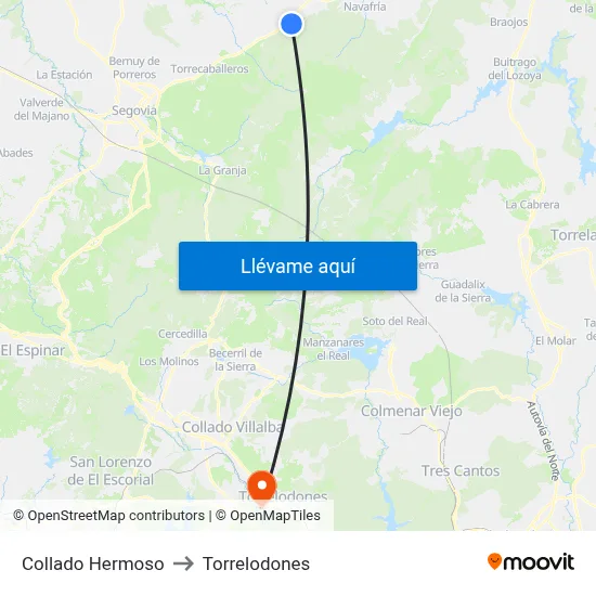 Collado Hermoso to Torrelodones map