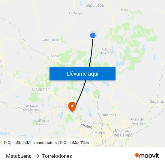 Matabuena to Torrelodones map