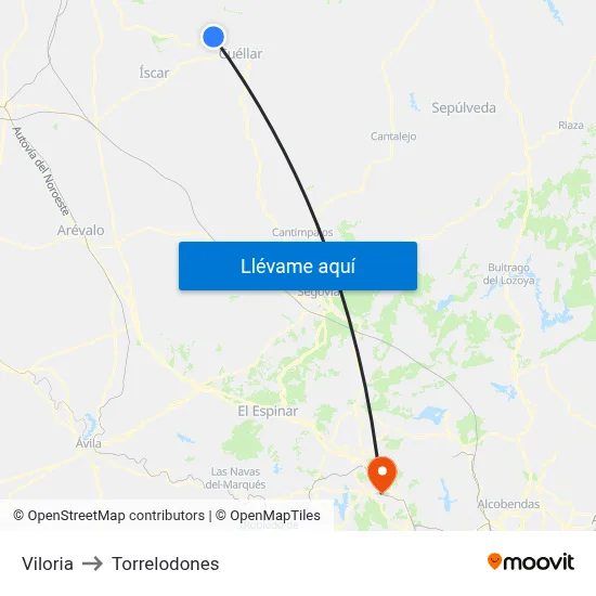 Viloria to Torrelodones map
