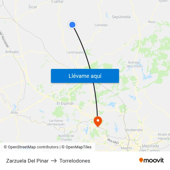 Zarzuela Del Pinar to Torrelodones map