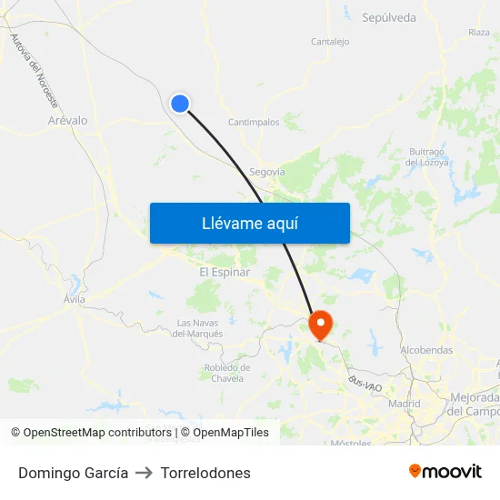 Domingo García to Torrelodones map