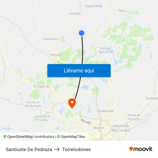 Santiuste De Pedraza to Torrelodones map