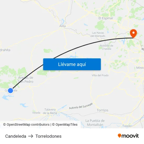 Candeleda to Torrelodones map