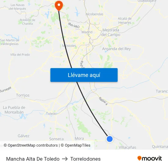 Mancha Alta De Toledo to Torrelodones map