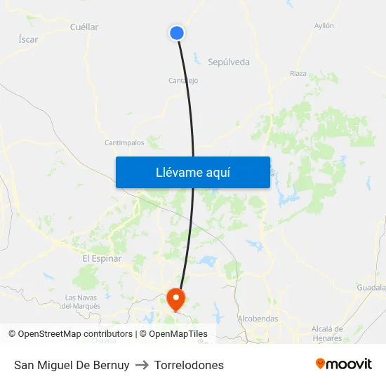 San Miguel De Bernuy to Torrelodones map