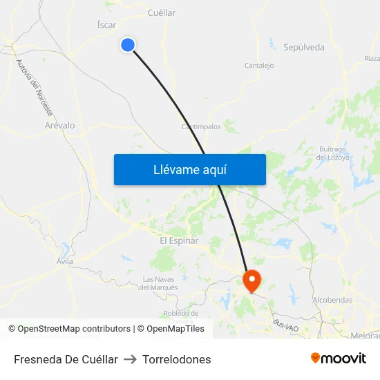 Fresneda De Cuéllar to Torrelodones map