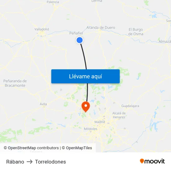 Rábano to Torrelodones map