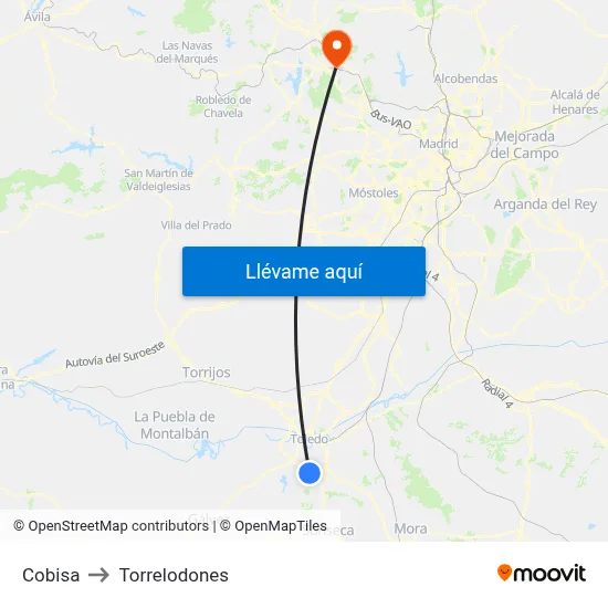 Cobisa to Torrelodones map