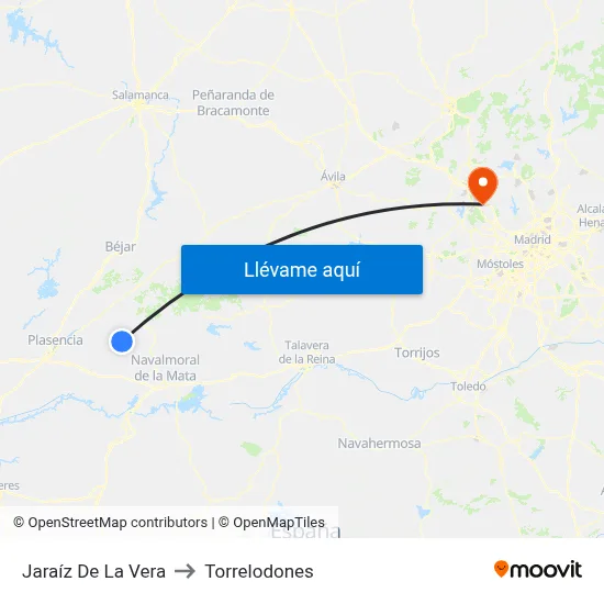 Jaraíz De La Vera to Torrelodones map