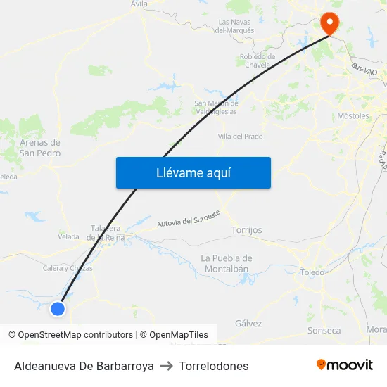Aldeanueva De Barbarroya to Torrelodones map