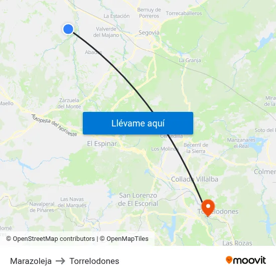 Marazoleja to Torrelodones map