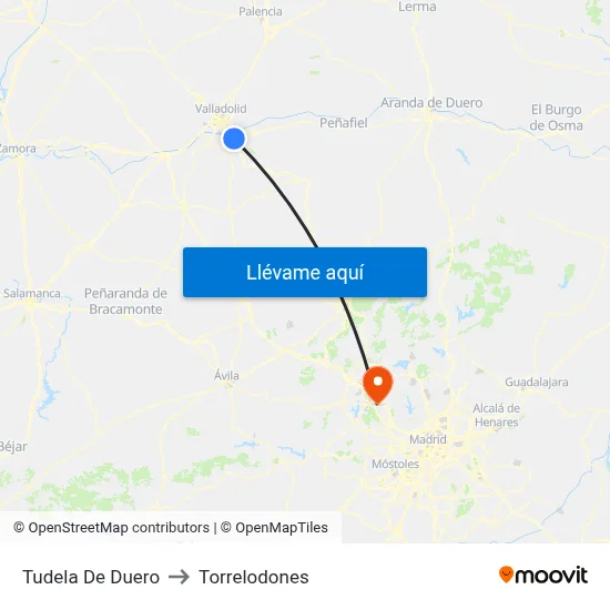 Tudela De Duero to Torrelodones map