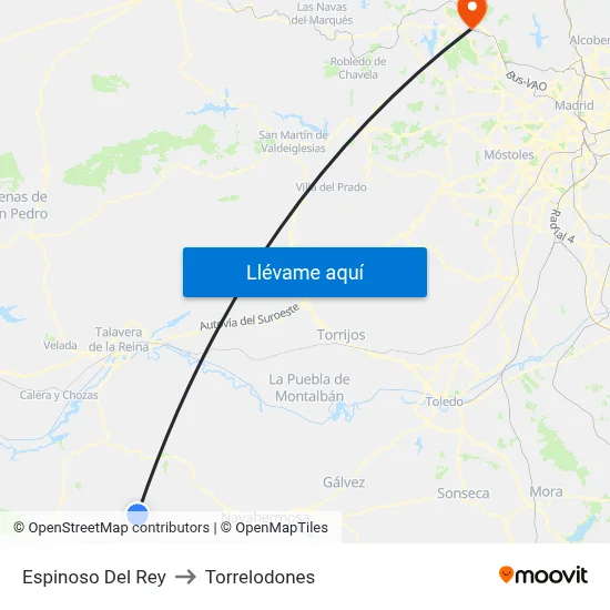Espinoso Del Rey to Torrelodones map