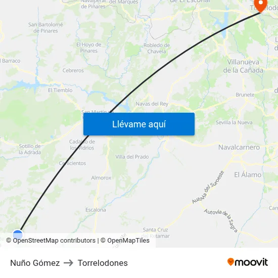 Nuño Gómez to Torrelodones map