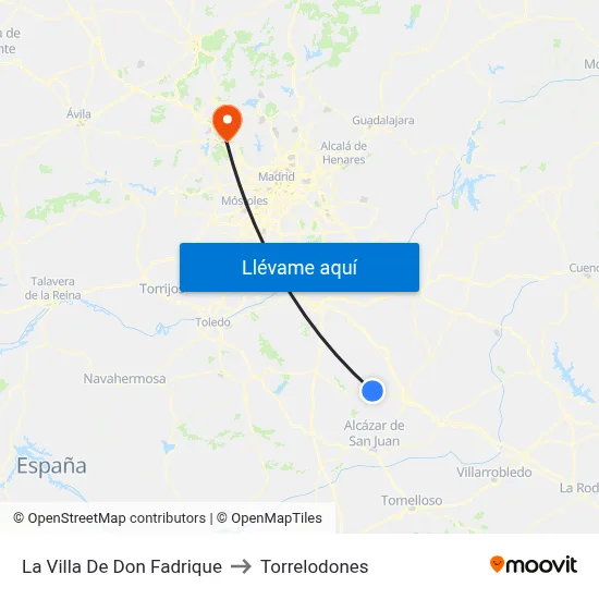 La Villa De Don Fadrique to Torrelodones map