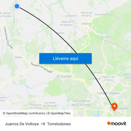 Juarros De Voltoya to Torrelodones map