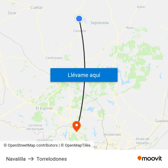 Navalilla to Torrelodones map