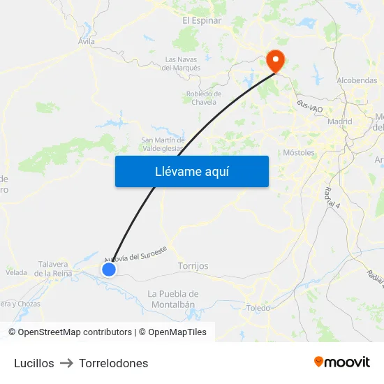 Lucillos to Torrelodones map