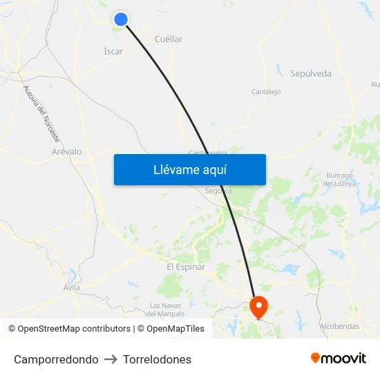 Camporredondo to Torrelodones map