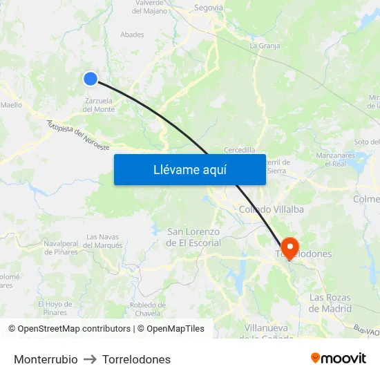 Monterrubio to Torrelodones map