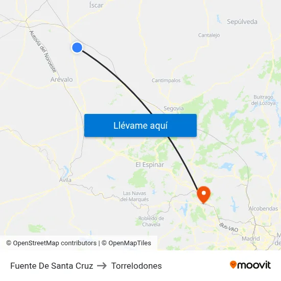 Fuente De Santa Cruz to Torrelodones map