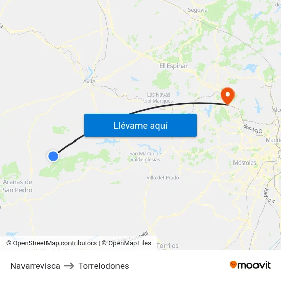 Navarrevisca to Torrelodones map