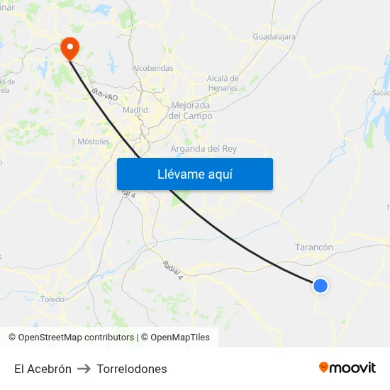 El Acebrón to Torrelodones map