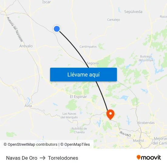 Navas De Oro to Torrelodones map