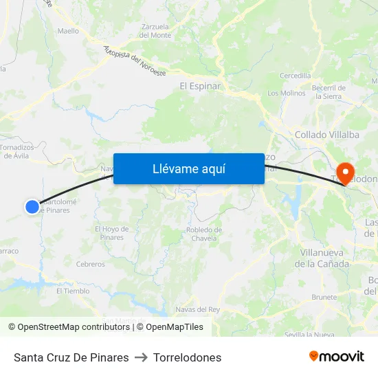 Santa Cruz De Pinares to Torrelodones map