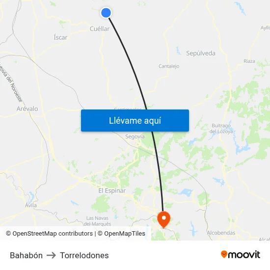 Bahabón to Torrelodones map