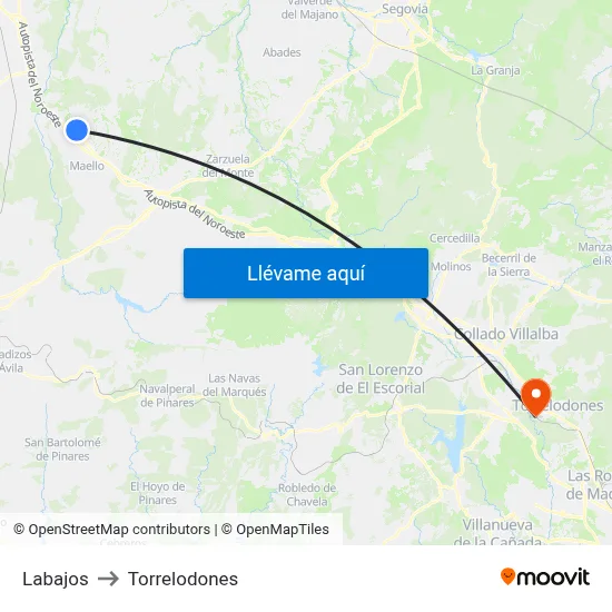 Labajos to Torrelodones map